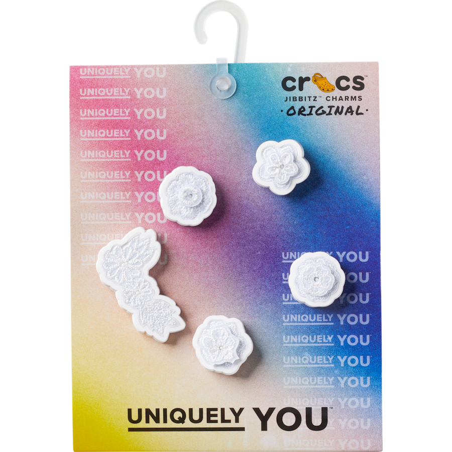 Crocs White Elegant Floral 5 Pack Jibbitz™ charms Sale