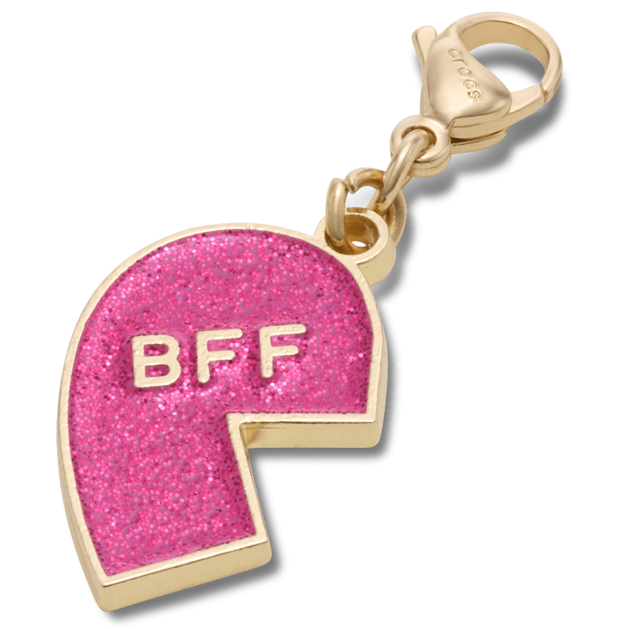 Crocs / Pink Glitter BFF Charm Left Jibbitz Shoe Charm Discount