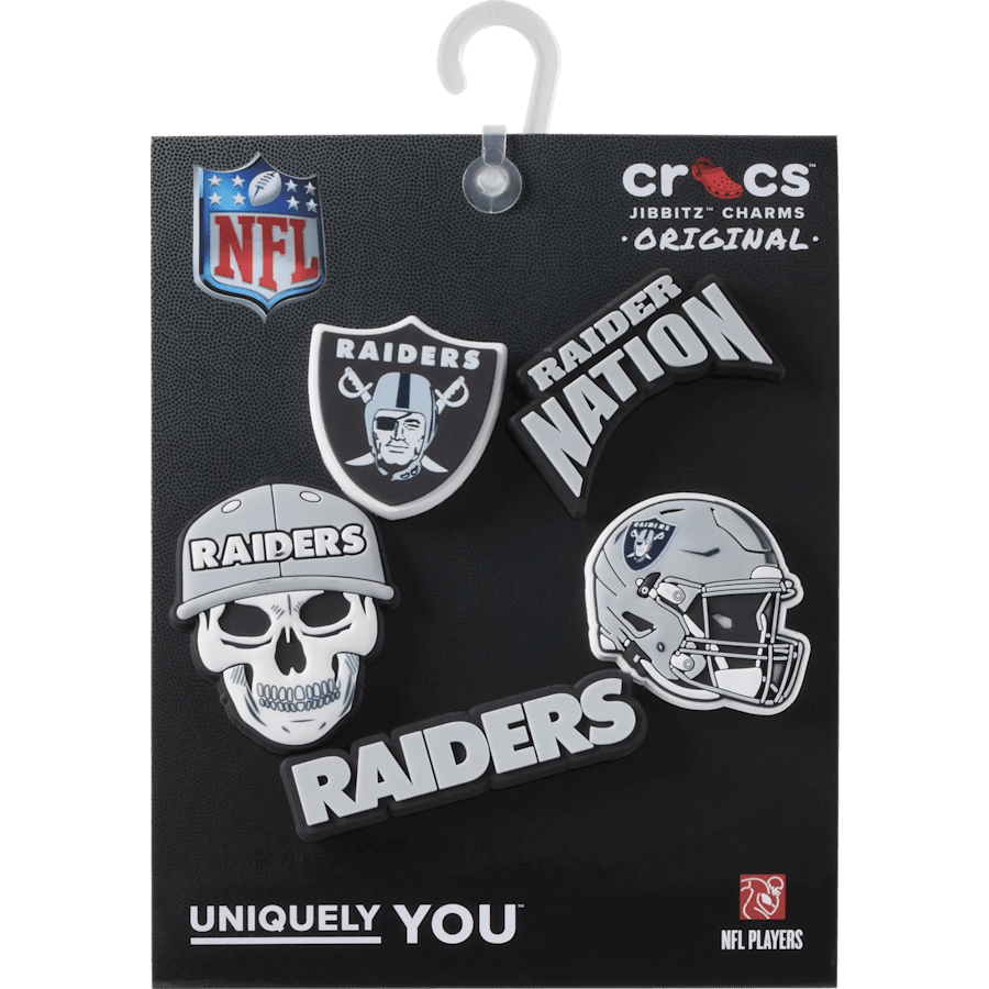 Crocs / NFL Las Vegas Raiders 5 Pack Jibbitz Shoe Charm Discount