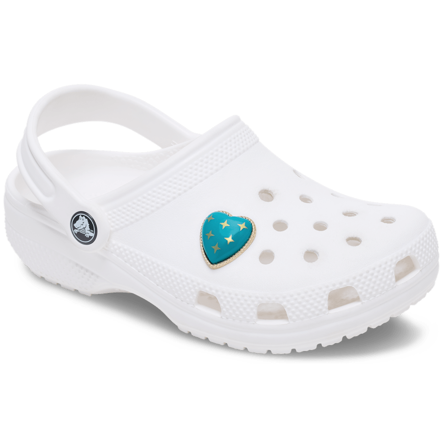 Crocs | Turquoise and Gold Heart Jibbitz™ charms Sale