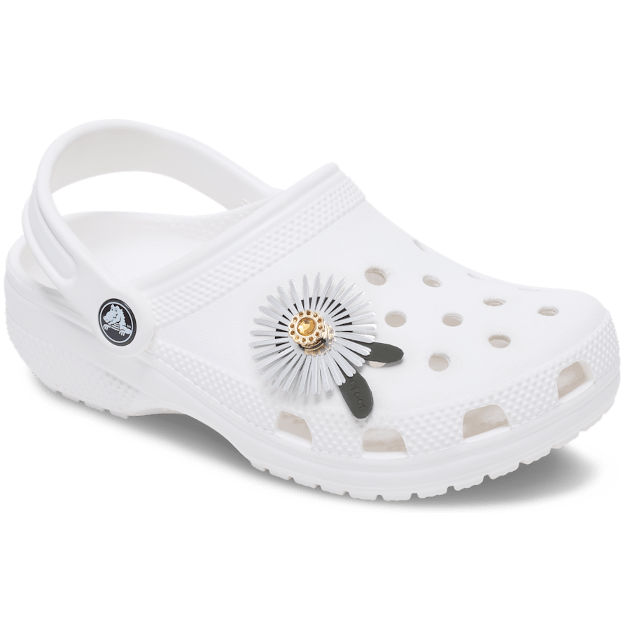 Crocs - Silver Sequin Flower Jibbitz™ charms For Sale