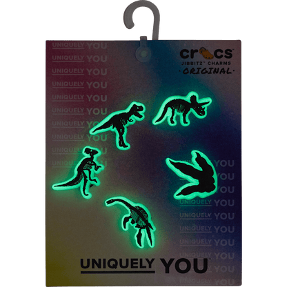 Crocs Glow In The Dark Dino 5 Pack Jibbitz Shoe Charm Sale