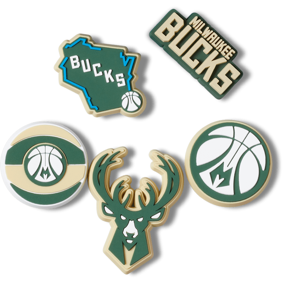 Crocs - NBA Milwaukee Bucks 5 Pack Jibbitz™ charms For Sale