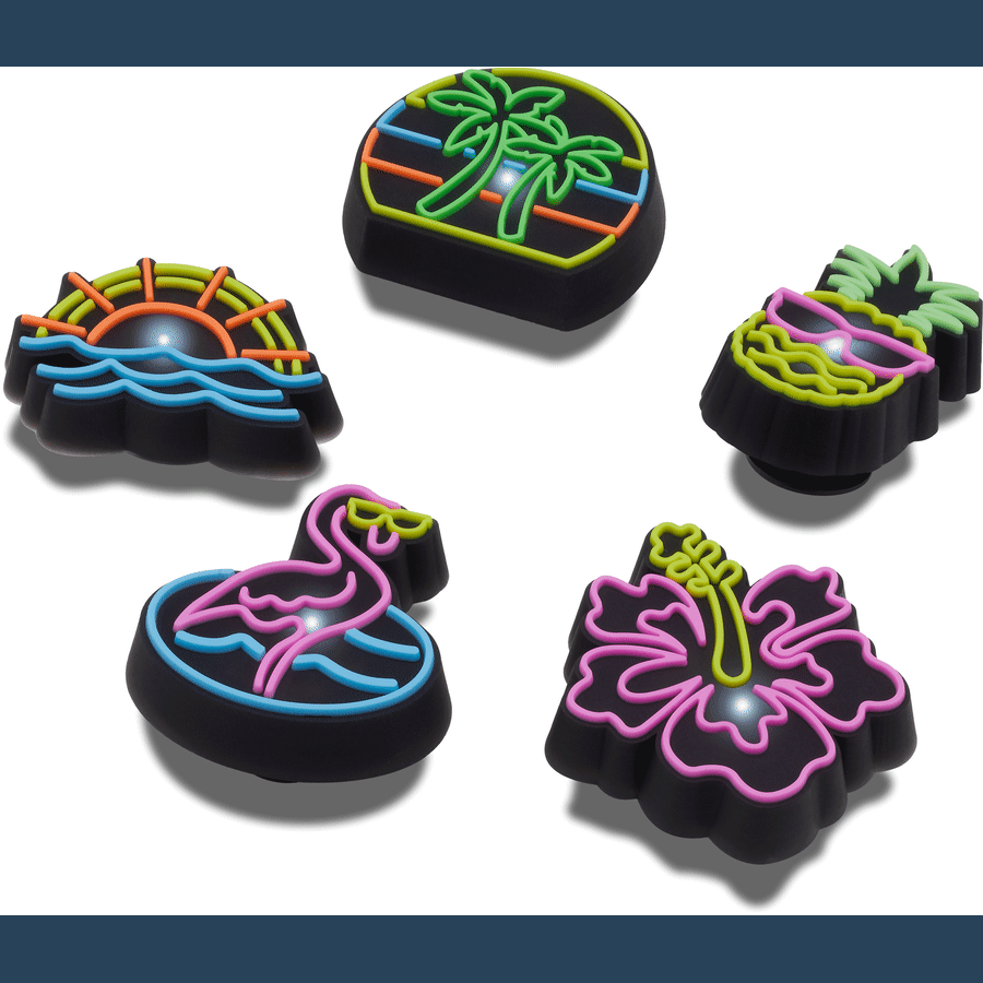Crocs Lights Up Neon 5 Pack Jibbitz™ charms On Sale