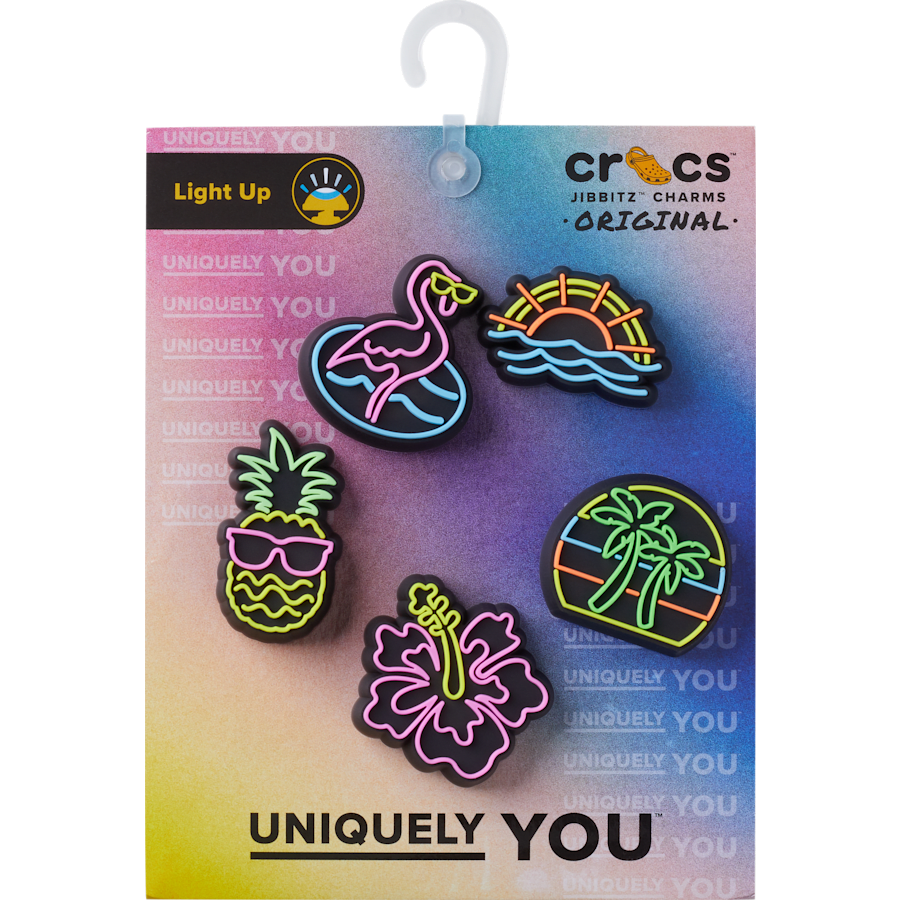 Crocs Lights Up Neon 5 Pack Jibbitz™ charms On Sale