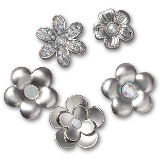 Crocs | Monochrome Slvr Flwrs 5 Pack Jibbitz™ charms Sale
