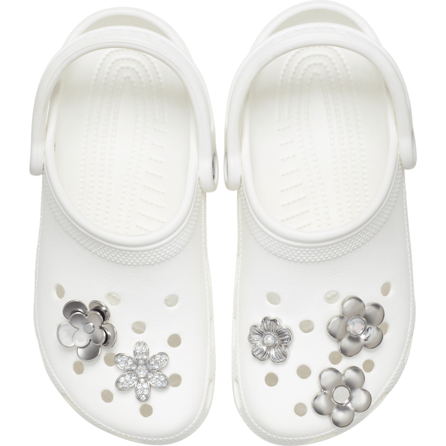Crocs | Monochrome Slvr Flwrs 5 Pack Jibbitz™ charms Sale
