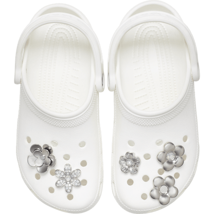 Crocs | Monochrome Slvr Flwrs 5 Pack Jibbitz™ charms Sale