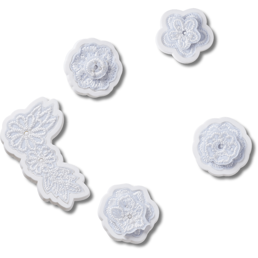 Crocs White Elegant Floral 5 Pack Jibbitz™ charms Sale