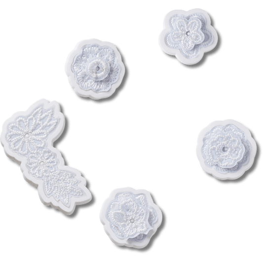 Crocs White Elegant Floral 5 Pack Jibbitz™ charms Sale