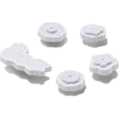 Crocs White Elegant Floral 5 Pack Jibbitz™ charms Sale