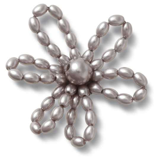 Crocs - Grey Pearl Beaded Daisy Jibbitz™ charms For Sale