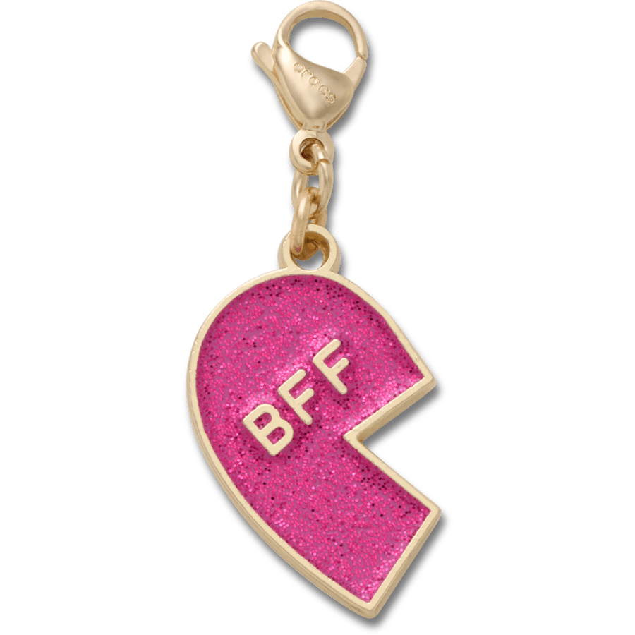 Crocs / Pink Glitter BFF Charm Left Jibbitz Shoe Charm Discount
