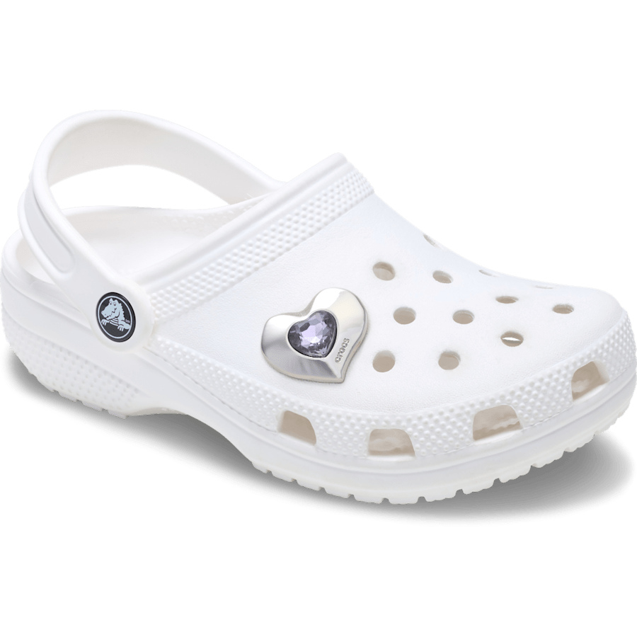 Crocs / SilverandPurple SMT Gem Heart Jibbitz™ charms Discount