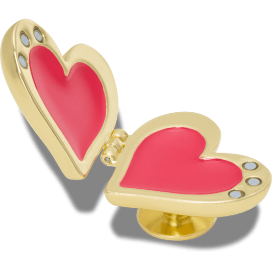 Crocs Gold Bubble Locket Heart Jibbitz™ charms On Sale