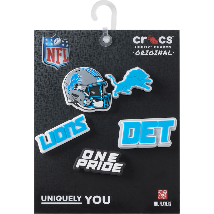 Crocs NFL Detroit Lions 5 Pack Jibbitz Shoe Charm Discount