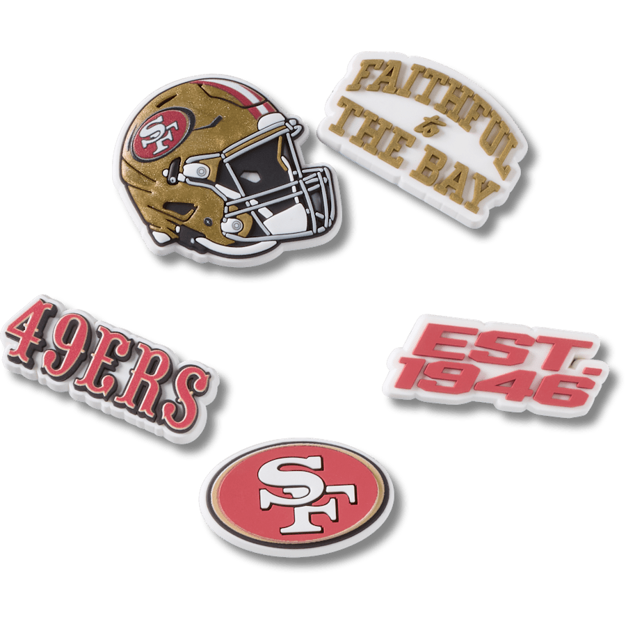 Crocs / NFL San Francisco 49ers 5 Pack Jibbitz Shoe Charm Discount
