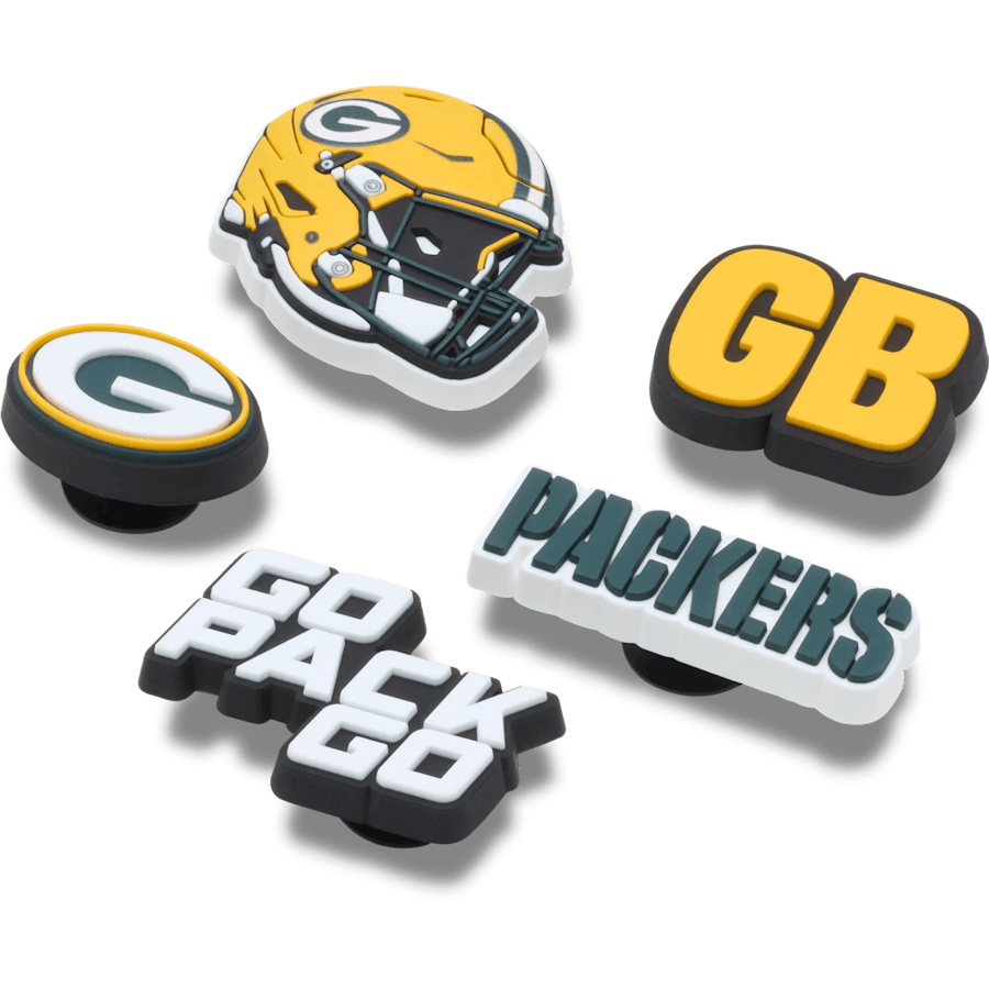 Crocs NFL Green Bay Packers 5 Pack Jibbitz Shoe Charm On Sale