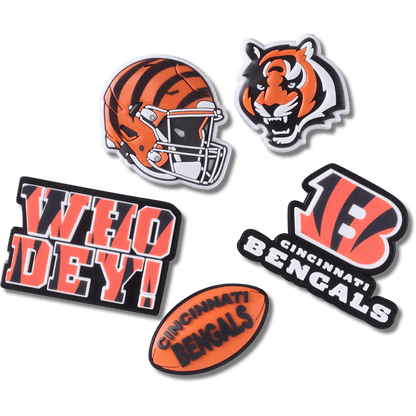 Crocs NFL Cincinnati Bengals 5 Pack Jibbitz Shoe Charm Discount