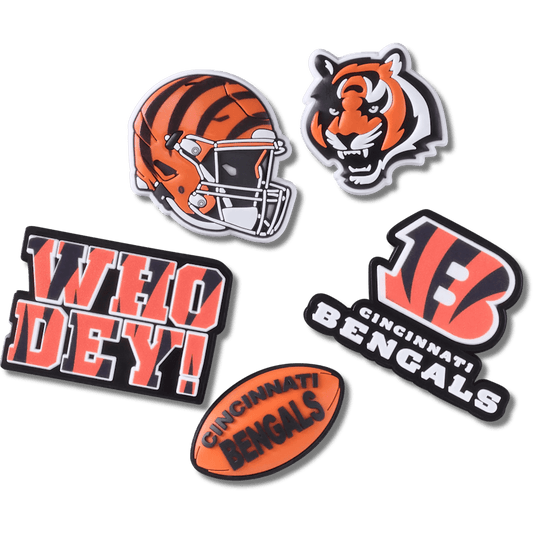 Crocs NFL Cincinnati Bengals 5 Pack Jibbitz Shoe Charm Discount