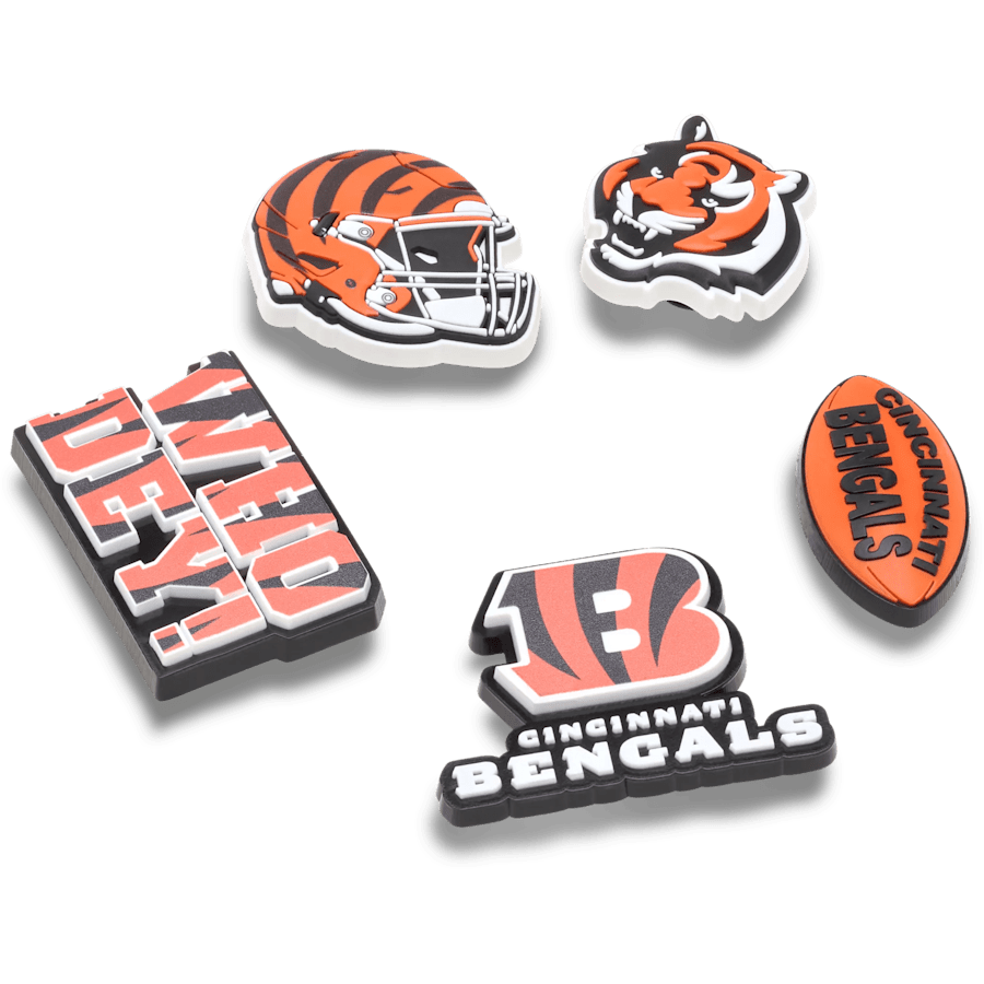 Crocs NFL Cincinnati Bengals 5 Pack Jibbitz Shoe Charm Discount