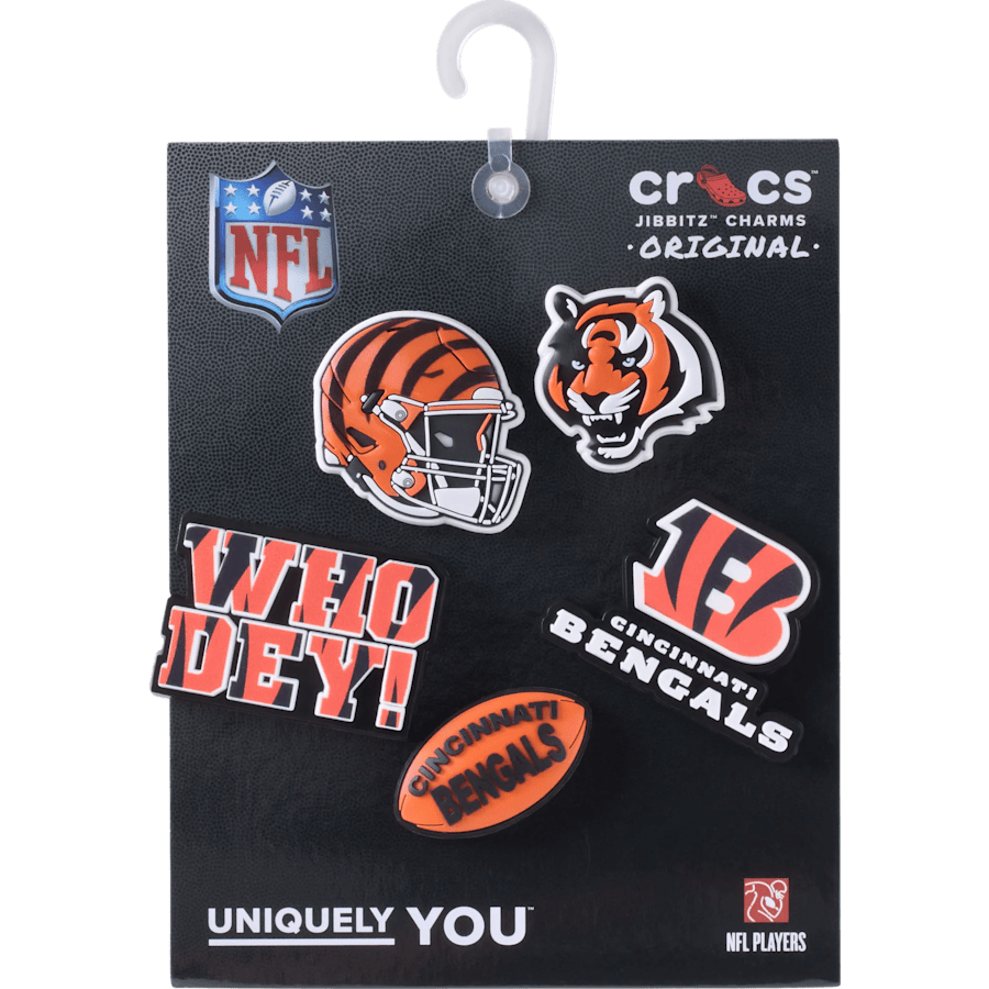 Crocs NFL Cincinnati Bengals 5 Pack Jibbitz Shoe Charm Discount