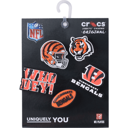 Crocs NFL Cincinnati Bengals 5 Pack Jibbitz Shoe Charm Discount