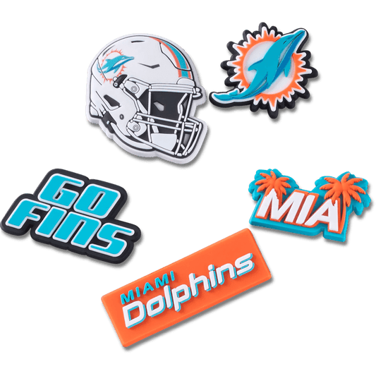 Crocs | NFL Miami Dolphins 5 Pack Jibbitz Shoe Charm Online