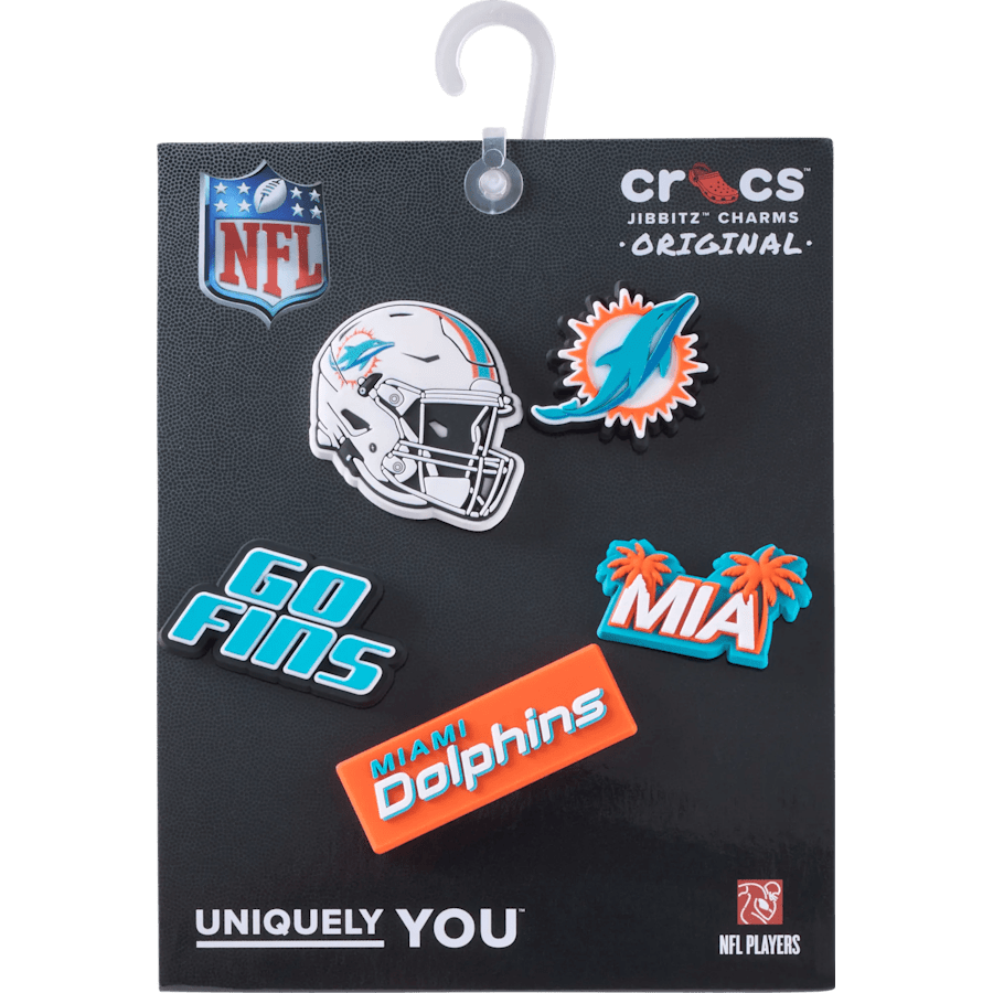 Crocs | NFL Miami Dolphins 5 Pack Jibbitz Shoe Charm Online
