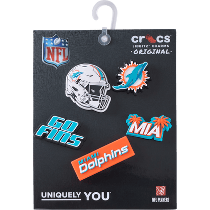 Crocs | NFL Miami Dolphins 5 Pack Jibbitz Shoe Charm Online