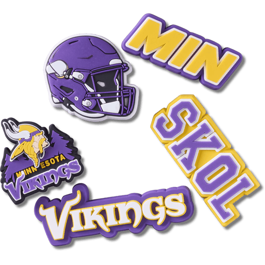 Crocs NFL Minnesota Vikings 5 Pack Jibbitz Shoe Charm Sale