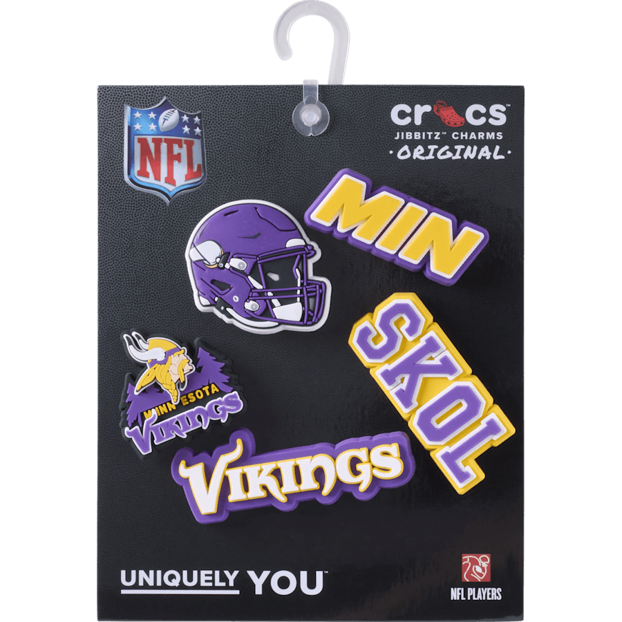 Crocs NFL Minnesota Vikings 5 Pack Jibbitz Shoe Charm Sale