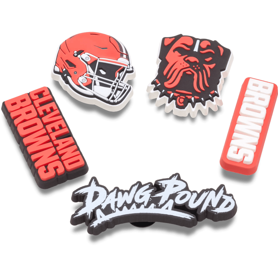 Crocs NFL Cleveland Browns 5 Pack Jibbitz Shoe Charm Discount