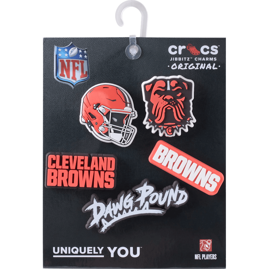 Crocs NFL Cleveland Browns 5 Pack Jibbitz Shoe Charm Discount