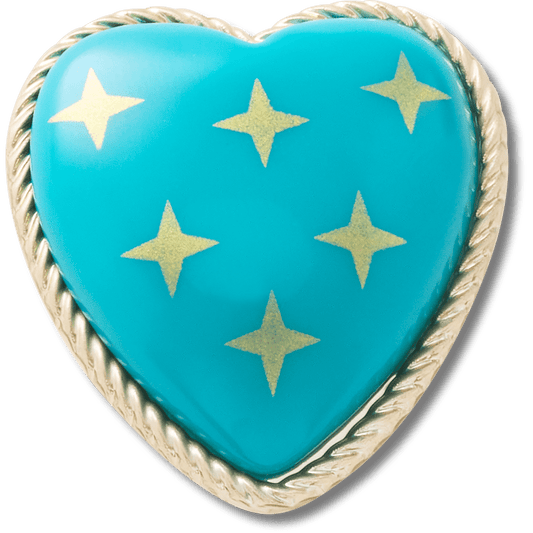 Crocs | Turquoise and Gold Heart Jibbitz™ charms Sale