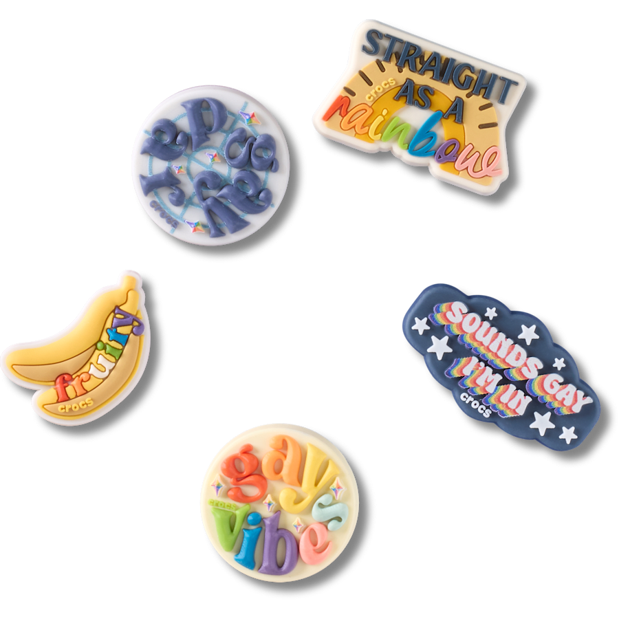 Crocs Irreverent Pride 5 Pack Jibbitz™ charms On Sale