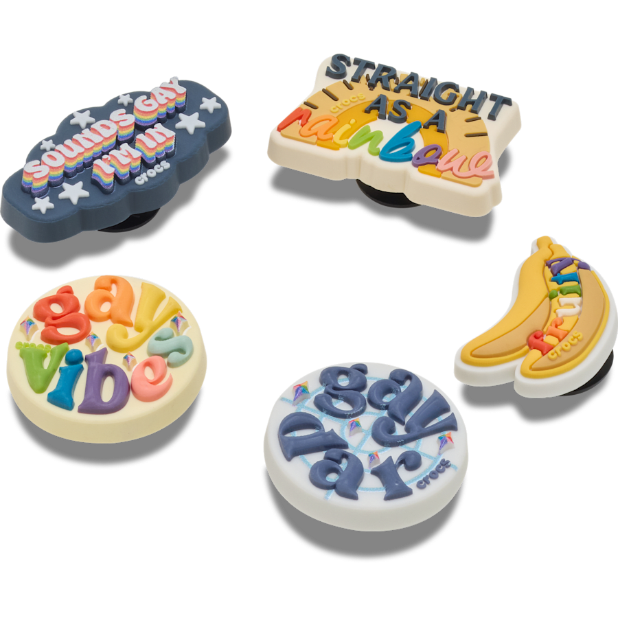 Crocs Irreverent Pride 5 Pack Jibbitz™ charms On Sale