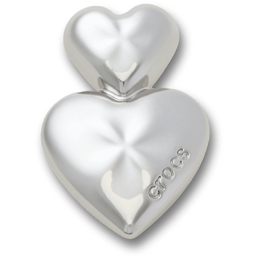 Crocs Silver Double Heart Jibbitz™ charms Discount