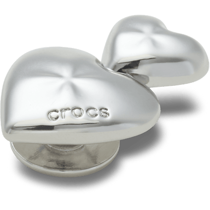 Crocs Silver Double Heart Jibbitz™ charms Discount