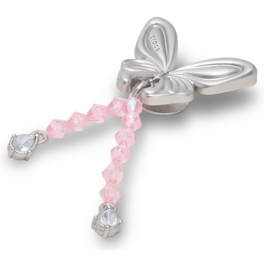 Crocs Silver Beaded Meta Butterfly Jibbitz™ charms On Sale