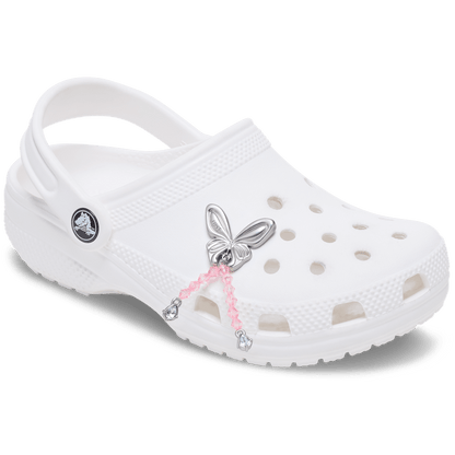 Crocs Silver Beaded Meta Butterfly Jibbitz™ charms On Sale
