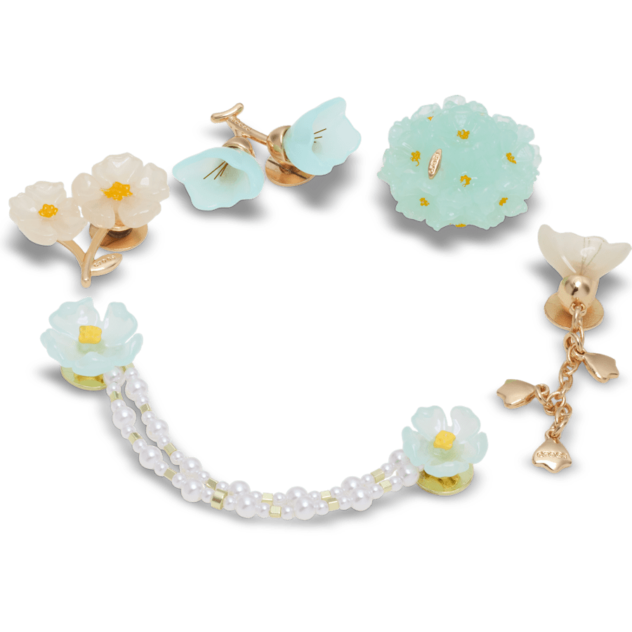 Crocs Blue Dainty Floral 5 Pack Jibbitz™ charms Sale