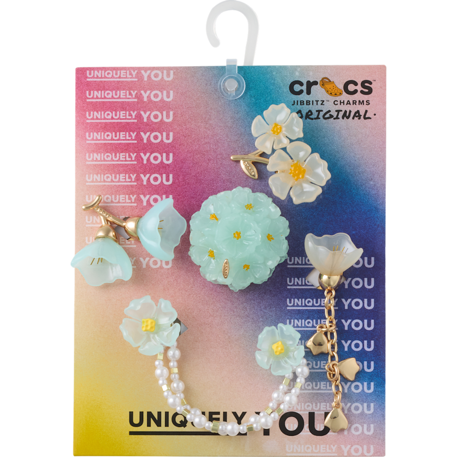 Crocs Blue Dainty Floral 5 Pack Jibbitz™ charms Sale