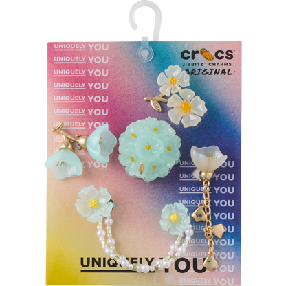 Crocs Blue Dainty Floral 5 Pack Jibbitz™ charms Sale