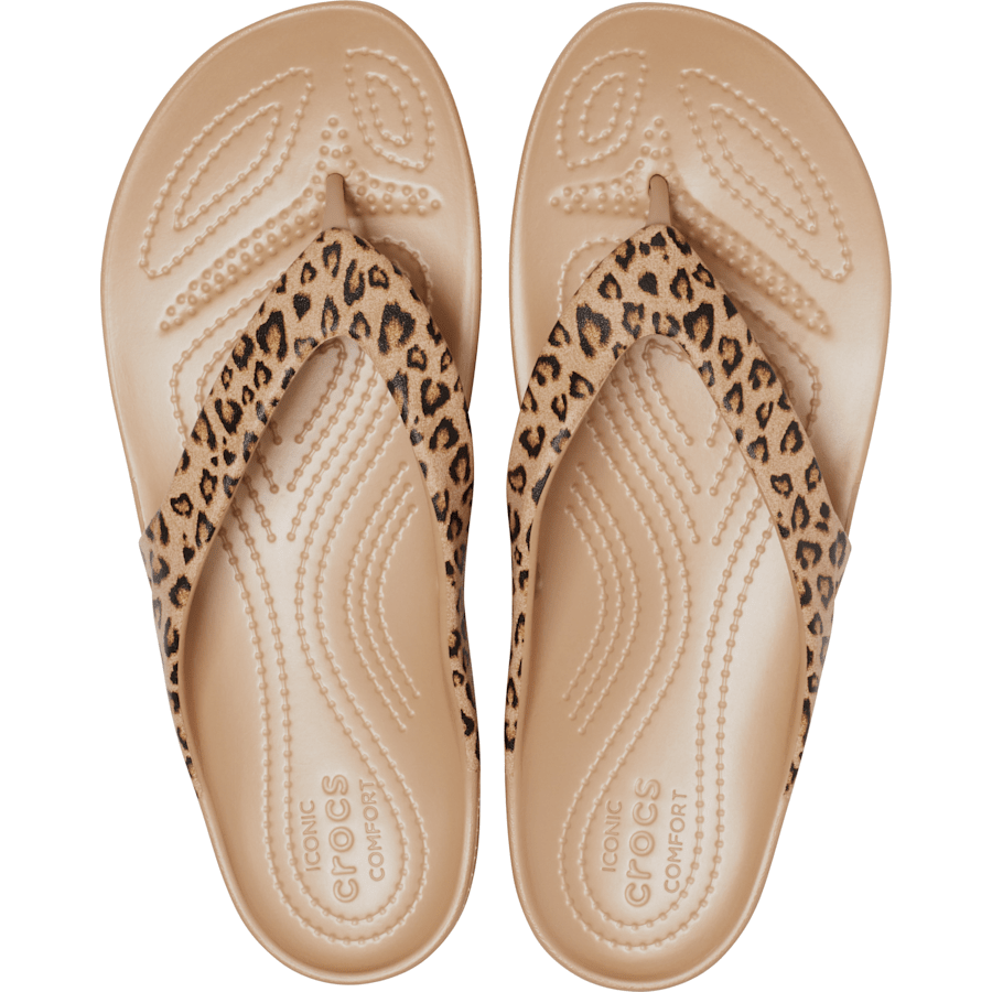 Crocs Women's Kadee II Leopard Flip Sale