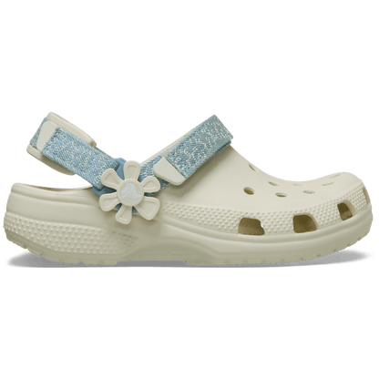 Crocs Kids’ Classic Denim Flower Adjustable Backstrap Clog Outlet