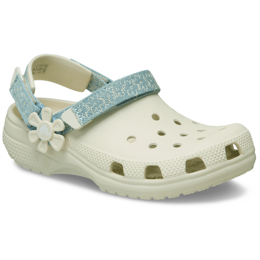 Crocs Kids’ Classic Denim Flower Adjustable Backstrap Clog Outlet