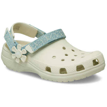 Crocs Kids’ Classic Denim Flower Adjustable Backstrap Clog Outlet