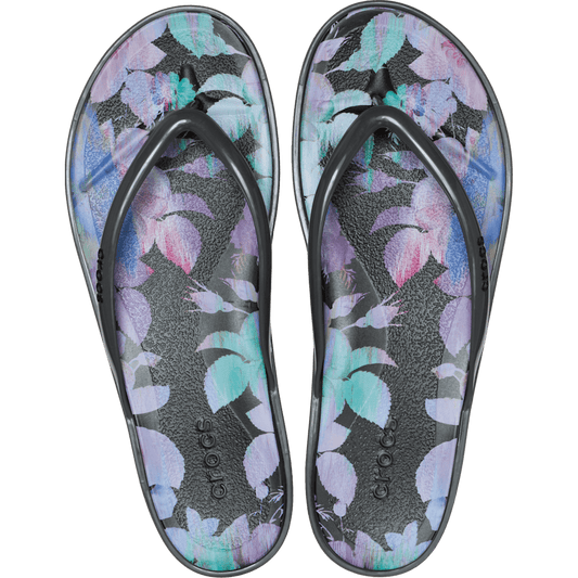 Crocs Miami Round Toe Dark Floral Flip Sale