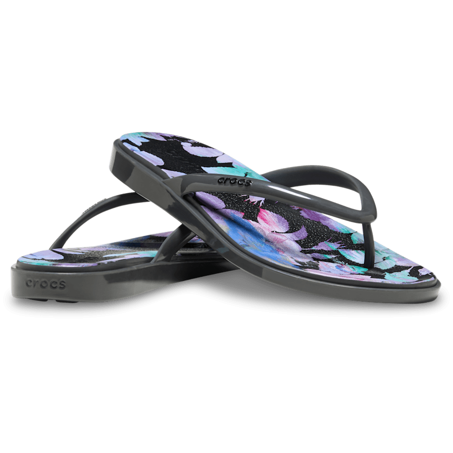 Crocs Miami Round Toe Dark Floral Flip Sale